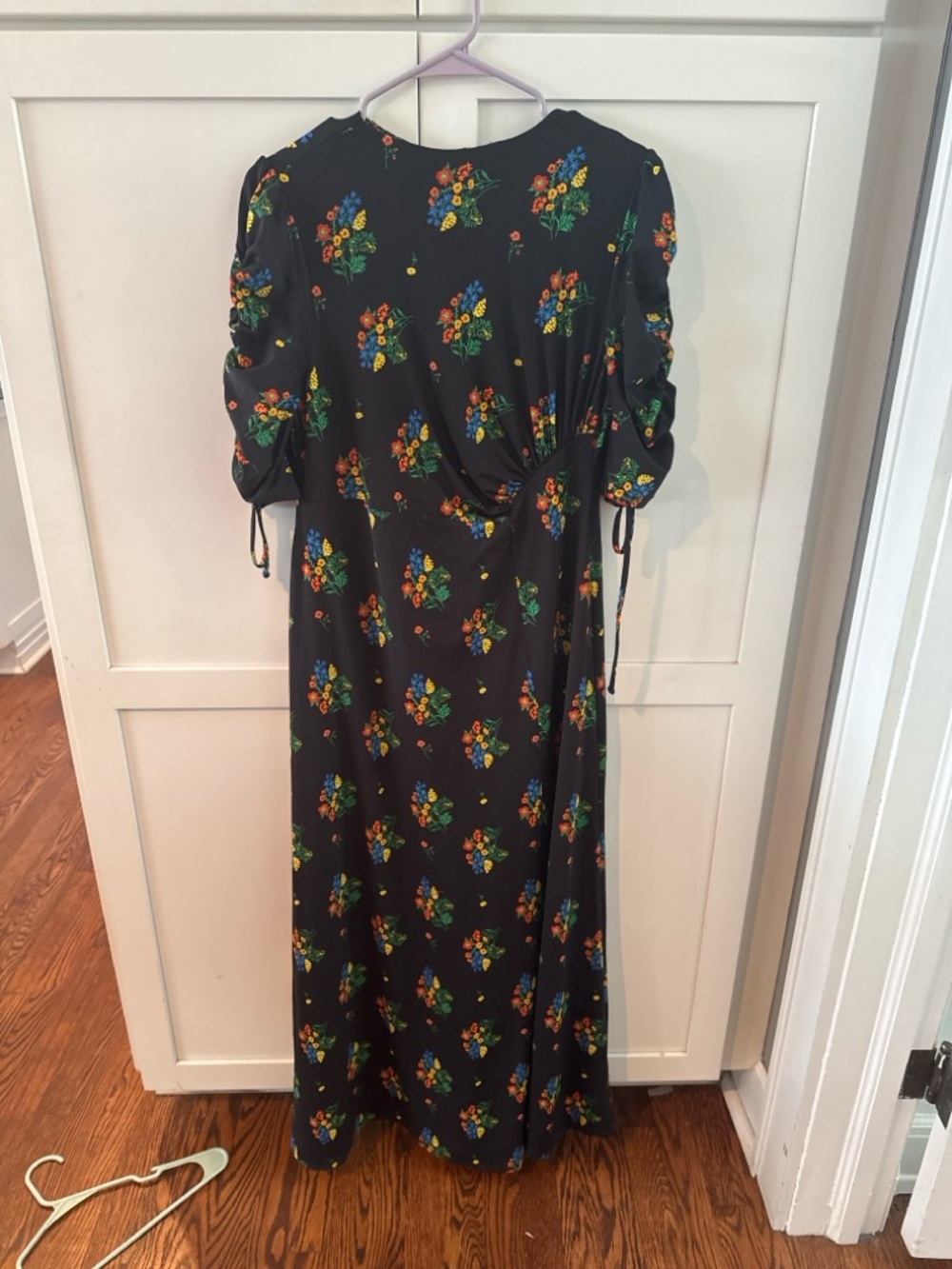 ASOS Black Floral Maxi Dress with Puff Sleeves